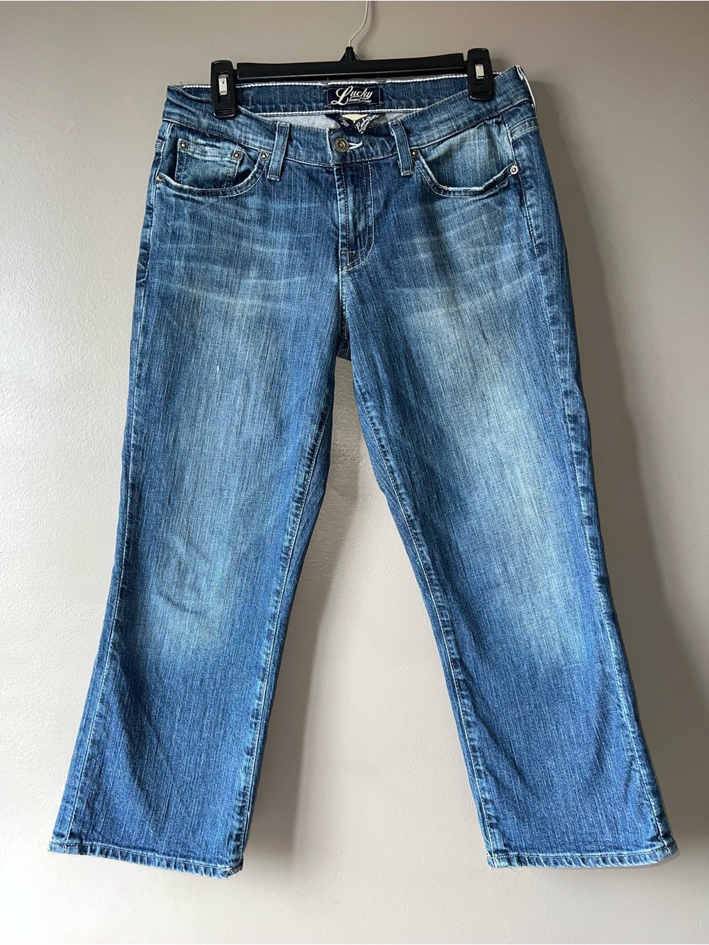 Lucky Brand Women's Faded Indigo Straight-Leg Cropped Jeans